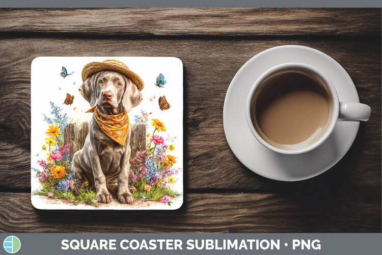 GorgeousDogs 01 Bandana Summer Square Coaster design.