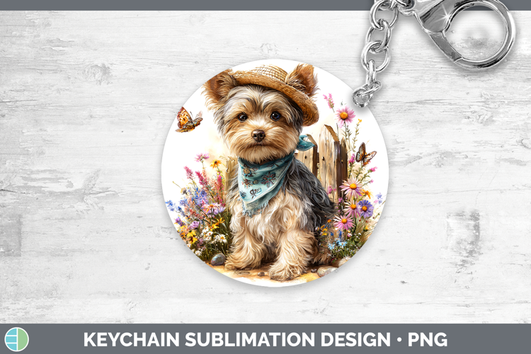 Yorkshire Terrier Keychain Dogs 01 Bandana Summer Sublimatio