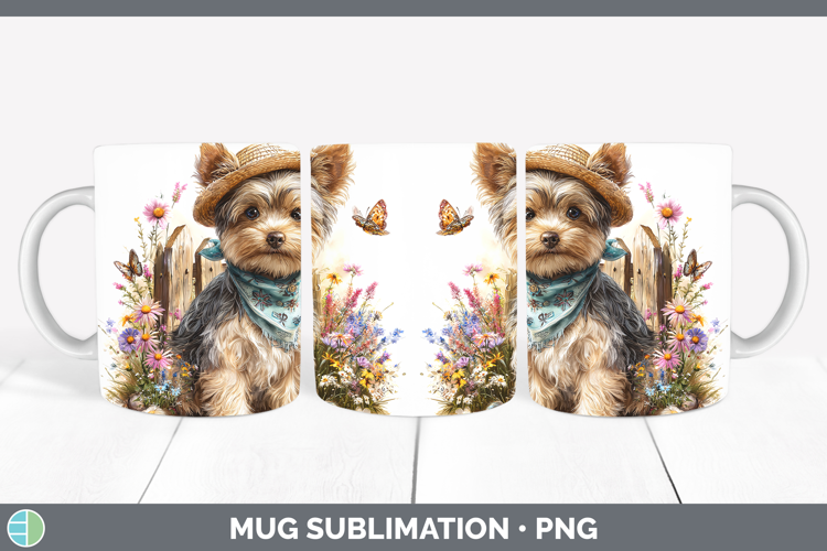 Yorkshire Terrier Mug Wrap Dogs 01 Bandana Summer Sublimatio