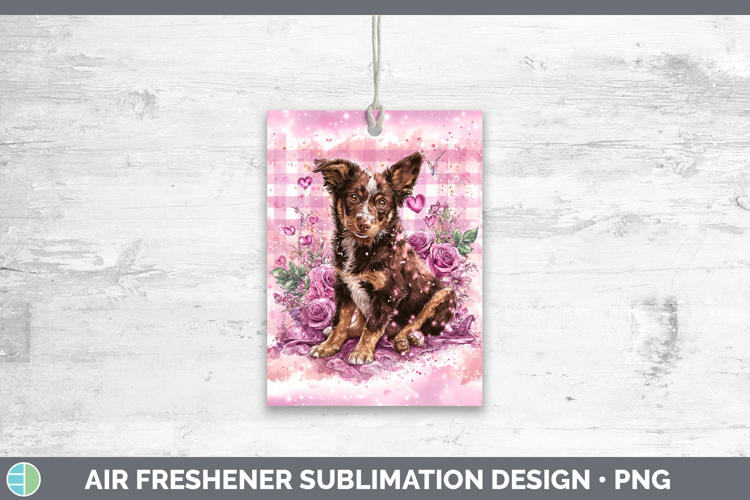 Australian Kelpie Dogs 01 Checker Valentine Air Freshener Su