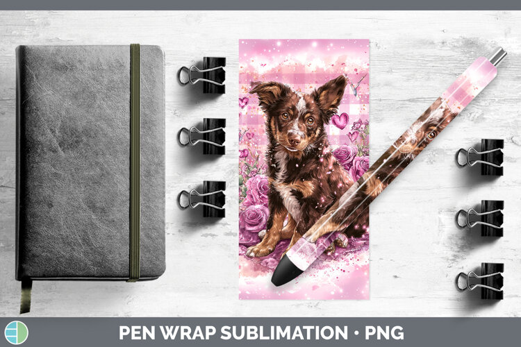GorgeousDogs 01 Checker Valentine Pen Wrap design.