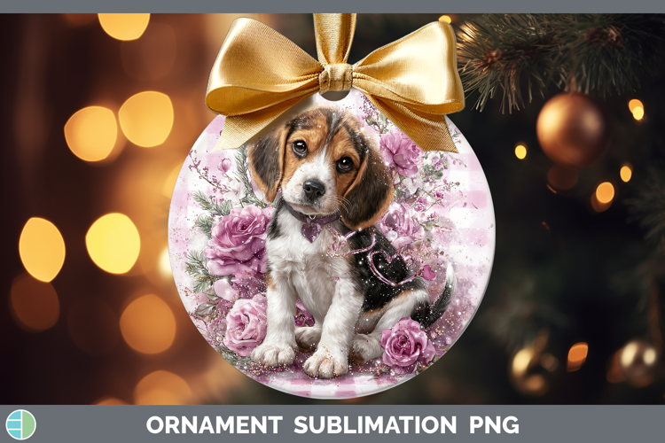 Beagle Dogs 01 Checker Valentine Ornament Sublimation Design