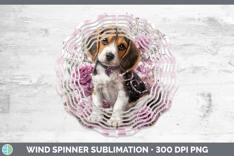 Beagle Dogs 01 Checker Valentine Wind Spinner Sublimation De