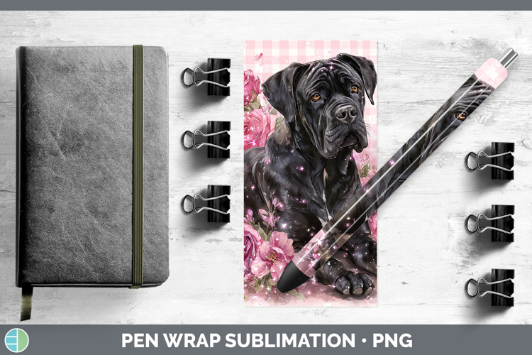 Cane Corso Dogs 01 Checker Valentine Pen Wrap Sublimation De