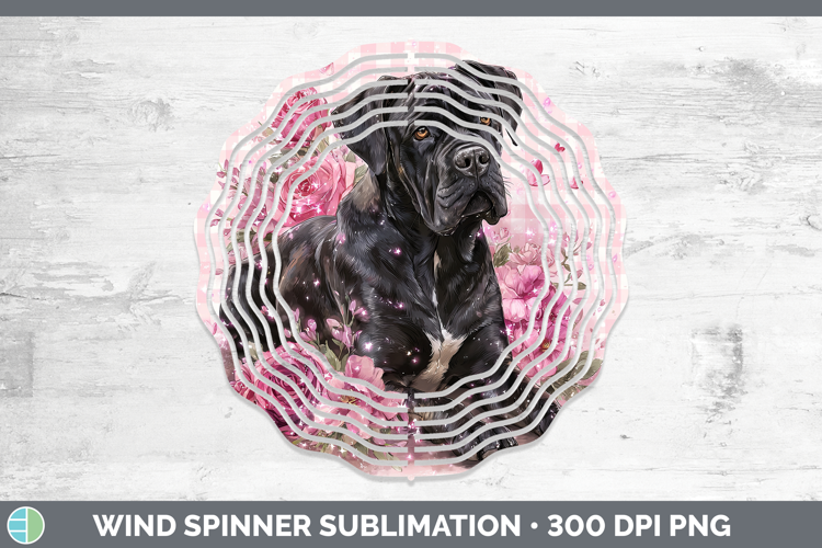 Cane Corso Dogs 01 Checker Valentine Wind Spinner Sublimatio