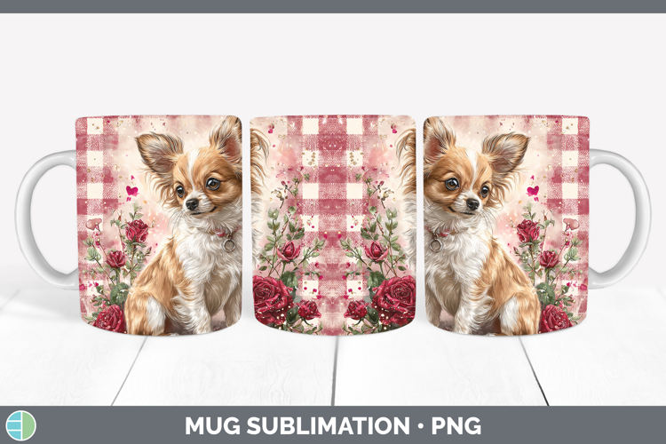 Chihuahua Dogs 01 Checker Valentine Mug Wrap Sublimation Des