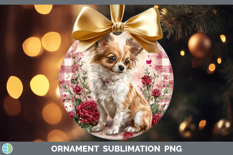 Chihuahua Dogs 01 Checker Valentine Ornament Sublimation Des