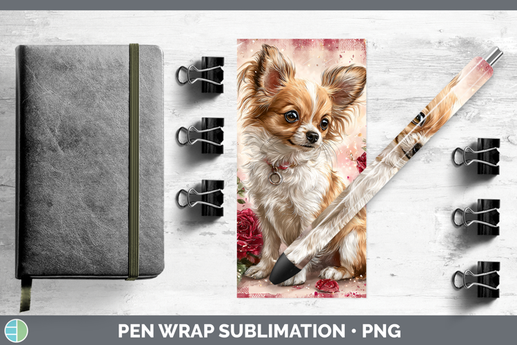 Chihuahua Dogs 01 Checker Valentine Pen Wrap Sublimation Des