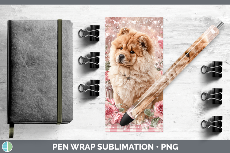 Chow Chow Dogs 01 Checker Valentine Pen Wrap Sublimation Des