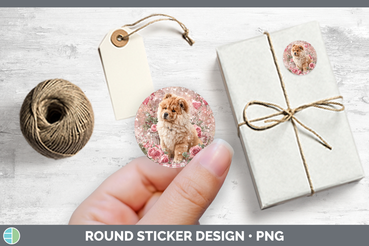 Chow Chow Dogs 01 Checker Valentine Stickers Design