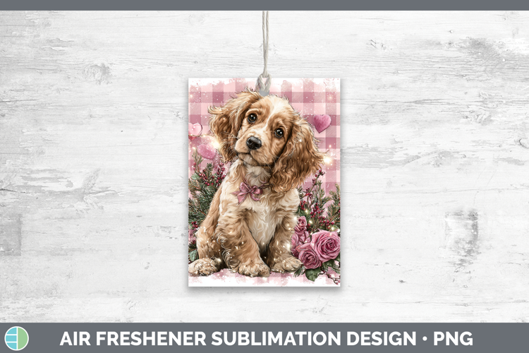 Cocker Spaniel Dogs 01 Checker Valentine Air Freshener Subli