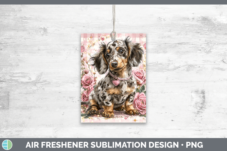 Dachshund Dogs 01 Checker Valentine Air Freshener Sublimatio