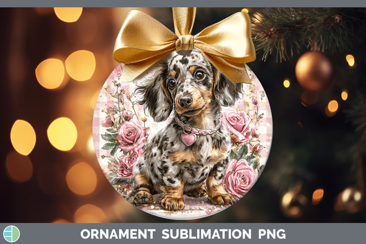 Dachshund Dogs 01 Checker Valentine Ornament Sublimation Des