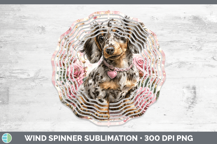 Dachshund Dogs 01 Checker Valentine Wind Spinner Sublimation