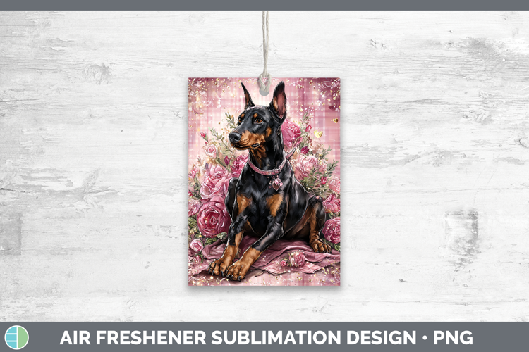 Doberman Pinscher Dogs 01 Checker Valentine Air Freshener Su