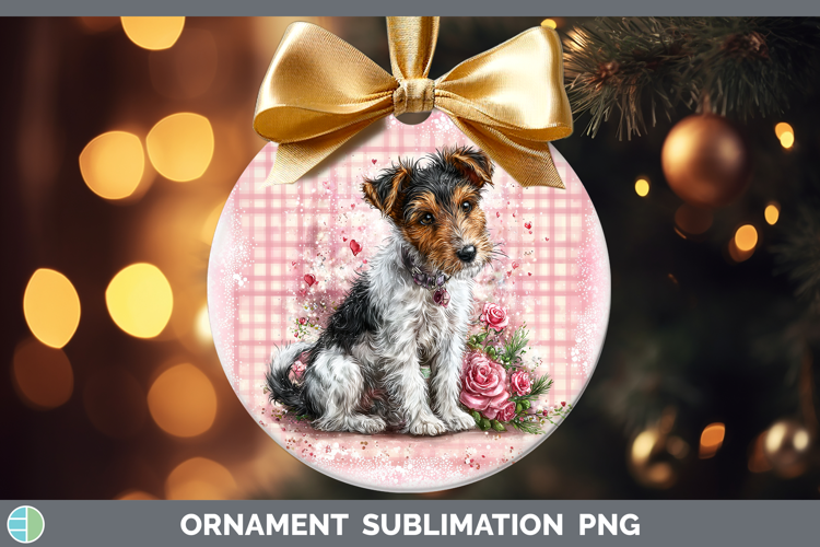 Fox Terrier Dogs 01 Checker Valentine Ornament Sublimation D