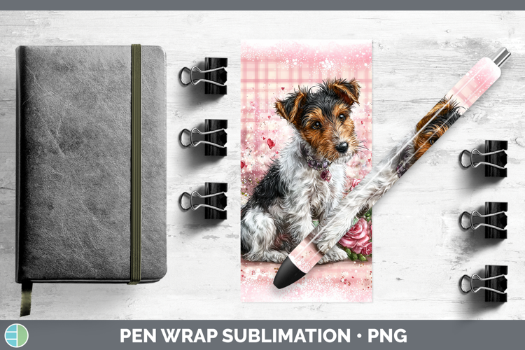 Fox Terrier Dogs 01 Checker Valentine Pen Wrap Sublimation D