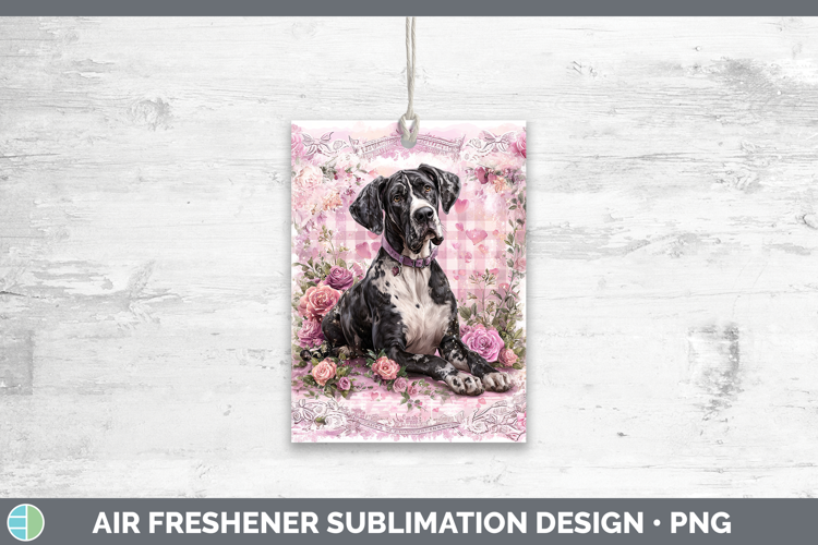 Great Dane Dogs 01 Checker Valentine Air Freshener Sublimati