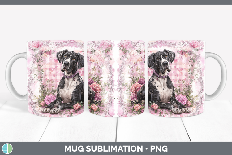 Great Dane Dogs 01 Checker Valentine Mug Wrap Sublimation De
