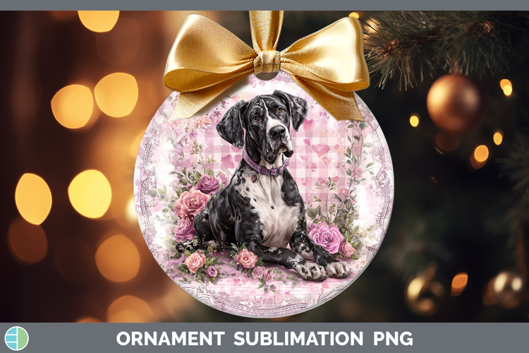 Great Dane Dogs 01 Checker Valentine Ornament Sublimation De