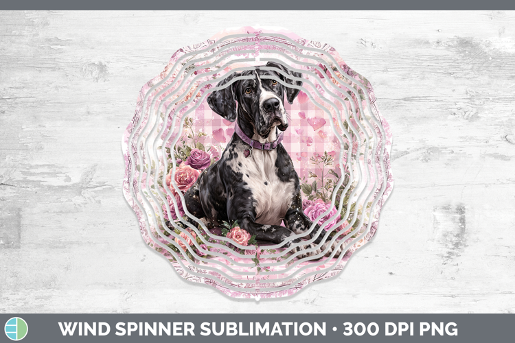 Great Dane Dogs 01 Checker Valentine Wind Spinner Sublimatio