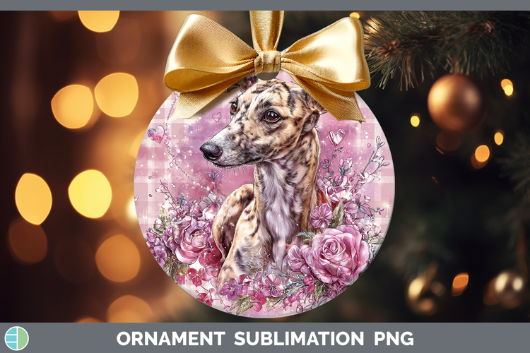Greyhound Dogs 01 Checker Valentine Ornament Sublimation Des