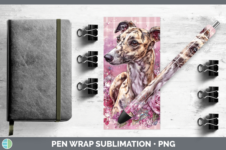 Greyhound Dogs 01 Checker Valentine Pen Wrap Sublimation Des