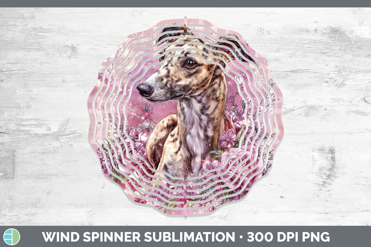 Greyhound Dogs 01 Checker Valentine Wind Spinner Sublimation
