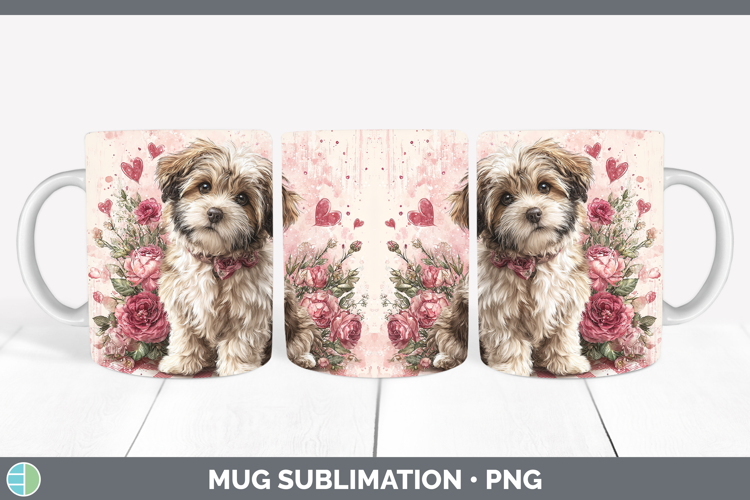 Lhasa Apso Dogs 01 Checker Valentine Mug Wrap Sublimation De