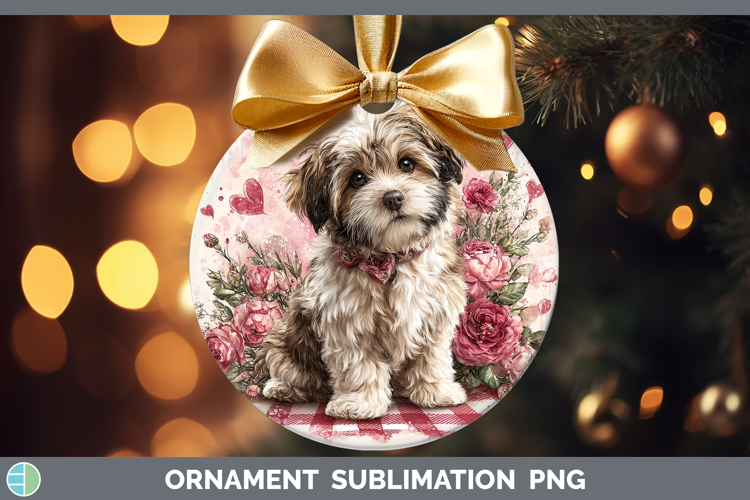 Lhasa Apso Dogs 01 Checker Valentine Ornament Sublimation De