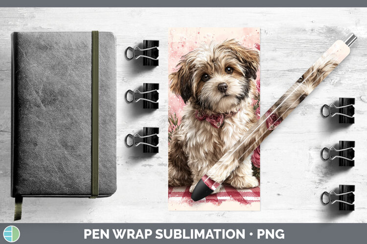 GorgeousDogs 01 Checker Valentine Pen Wrap design.