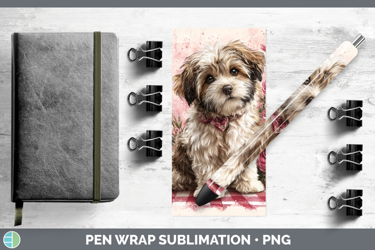 Lhasa Apso Dogs 01 Checker Valentine Pen Wrap Sublimation De