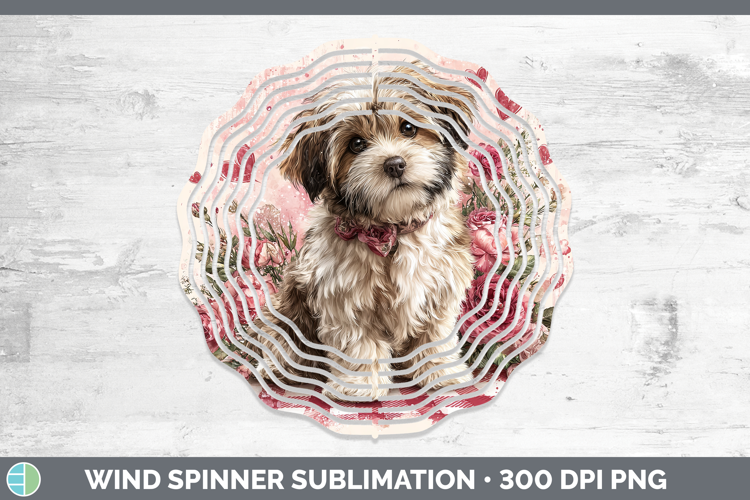 Lhasa Apso Dogs 01 Checker Valentine Wind Spinner Sublimatio