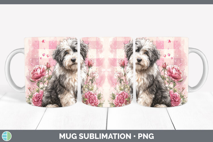 GorgeousDogs 01 Checker Valentine Mug Wrap design.