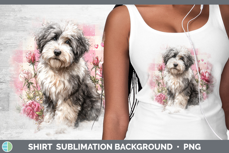 Old English Sheepdog Dogs 01 Checker Valentine Shirt Sublima