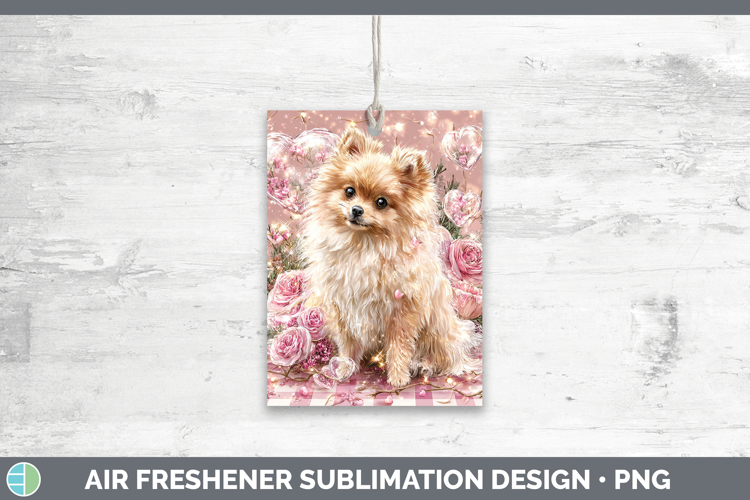Pomeranian Dogs 01 Checker Valentine Air Freshener Sublimati