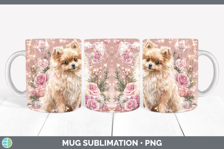 Pomeranian Dogs 01 Checker Valentine Mug Wrap Sublimation De