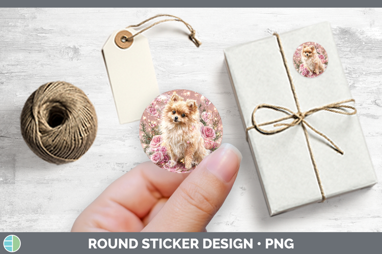 Pomeranian Dogs 01 Checker Valentine Stickers Design