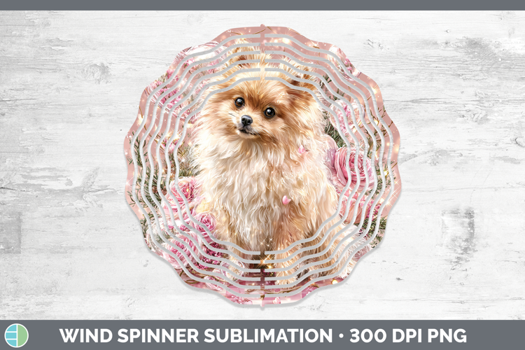 Pomeranian Dogs 01 Checker Valentine Wind Spinner Sublimatio