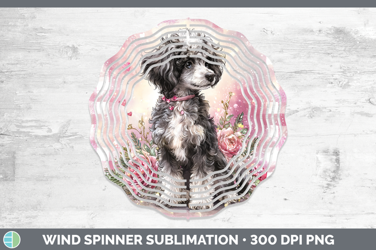 Poodle Dogs 01 Checker Valentine Wind Spinner Sublimation De