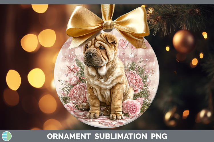 Shar Pei Dogs 01 Checker Valentine Ornament Sublimation Desi
