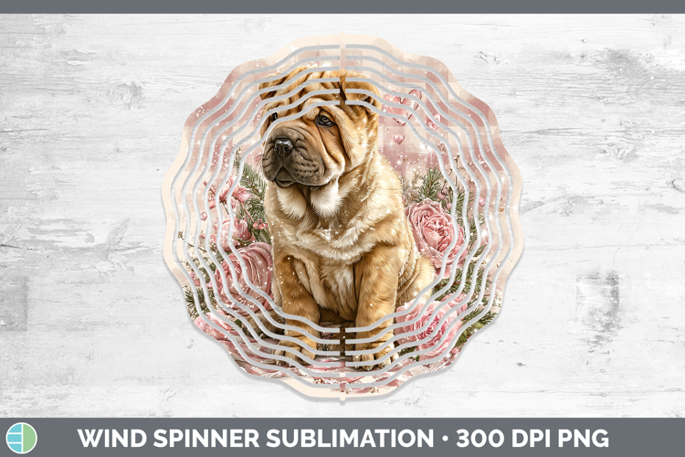 Shar Pei Dogs 01 Checker Valentine Wind Spinner Sublimation