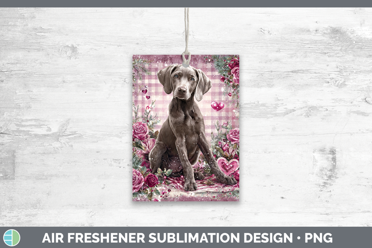 Weimaraner Dogs 01 Checker Valentine Air Freshener Sublimati