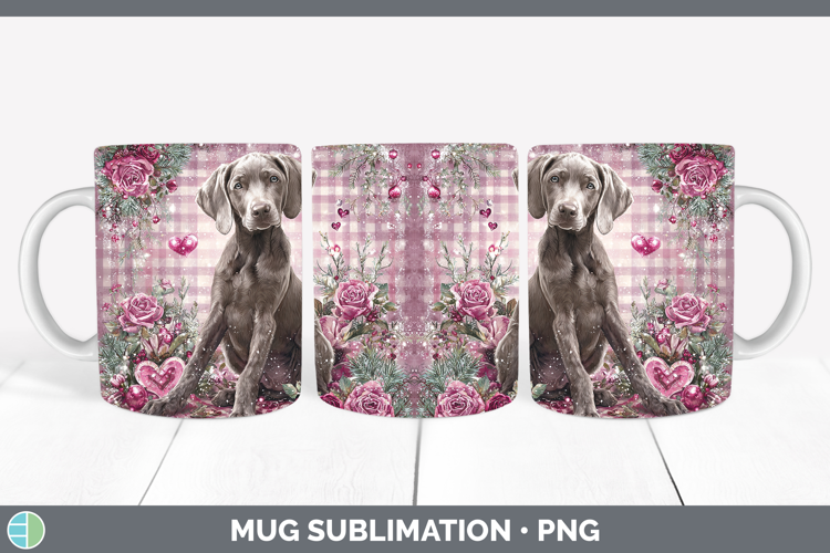 Weimaraner Dogs 01 Checker Valentine Mug Wrap Sublimation De