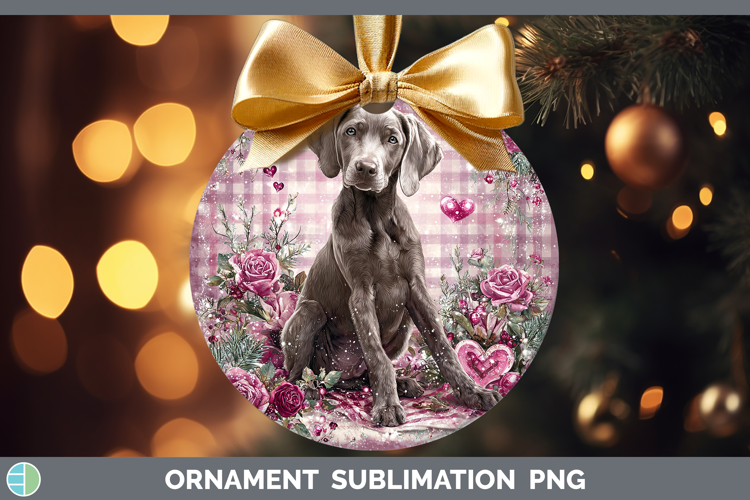 Weimaraner Dogs 01 Checker Valentine Ornament Sublimation De