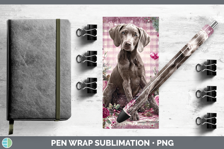 Weimaraner Dogs 01 Checker Valentine Pen Wrap Sublimation De