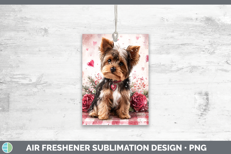 Yorkshire Terrier Dogs 01 Checker Valentine Air Freshener Su