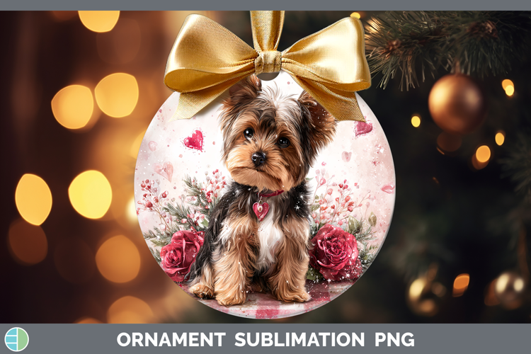 Yorkshire Terrier Dogs 01 Checker Valentine Ornament Sublima