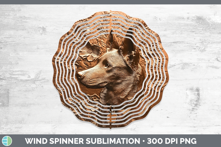 Dogs 01 Copper Relief Australian Kelpie Wind Spinner Sublima