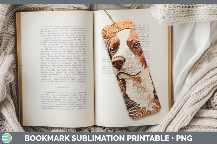 Dogs 01 Copper Relief Beagle Bookmark Sublimation Printable